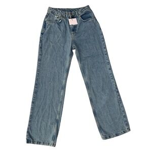 Ragged Jeans Dad Organic Cotton Denim Mid Blue Straight Leg Jeans 28‎